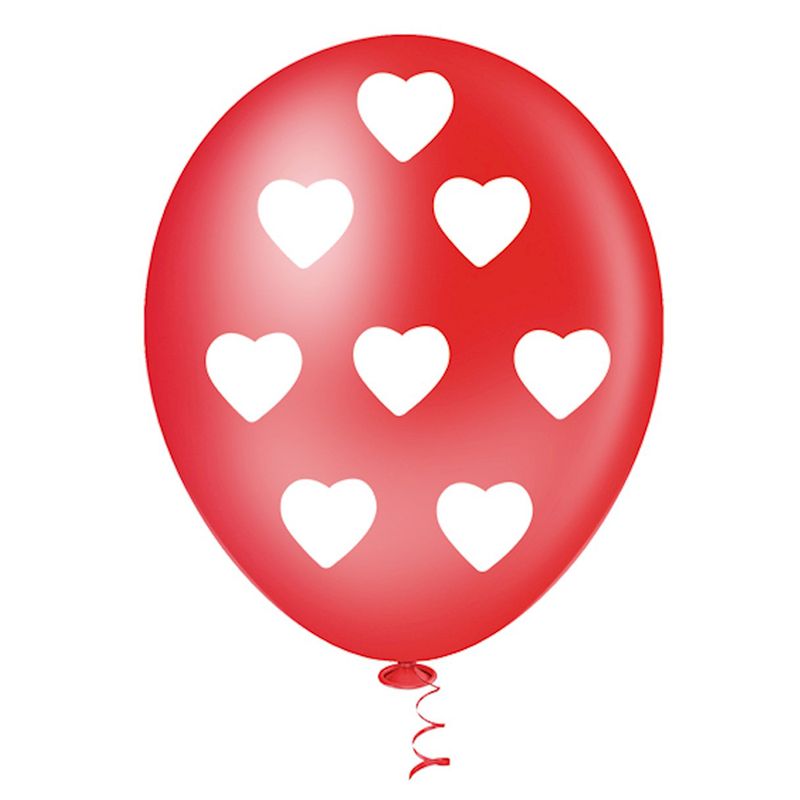 Balao-Fantasia-Coracao-Vermelho-e-Branco-Tamanho-10-c-25---Pic-Pic
