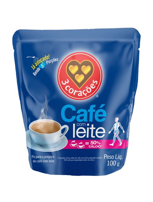 Café com Leite em Pó Adoçado 100g - Três Corações