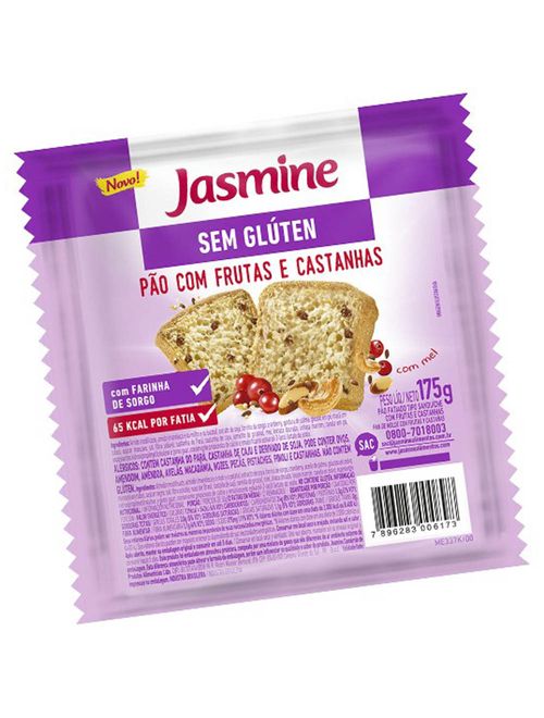 Pão Frutas e Castanhas s/ Glúten 175g - Jasmine
