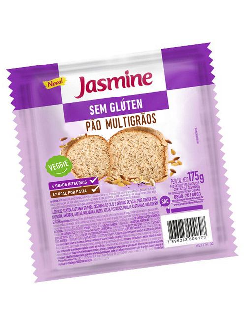 Pão Multigrãos s/ Glúten 175g - Jasmine