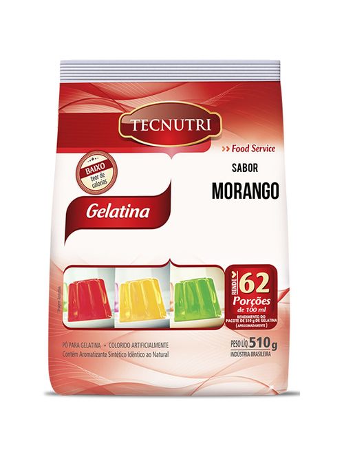 Gelatina Morango 510g - Tecnutri
