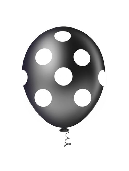 Balão Fantasia Poa Preto e Branco Tamanho 10 c/25 - Pic Pic