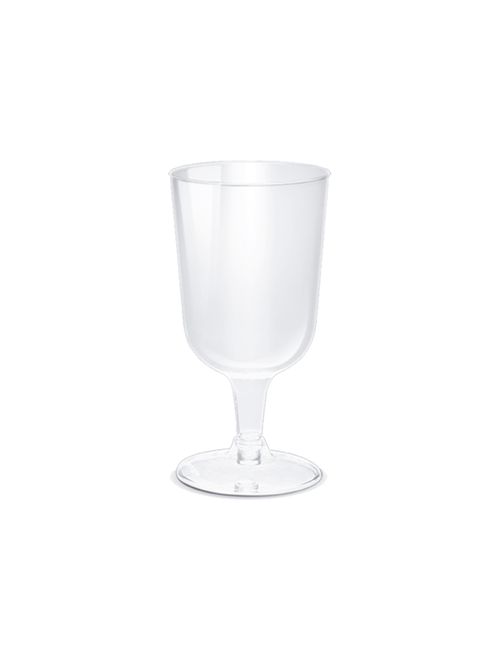 Taça Vinho Descartável c/ 6 210ml - Silver Plastic