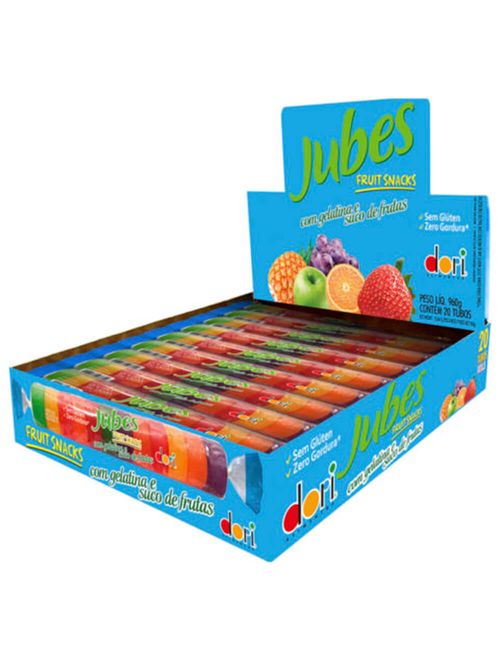 Bala de Goma Tubo Jubes Mix Tropical c/20 - Dori