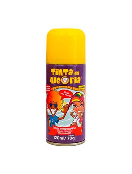 Tinta Temporária Spray para Cabelos Amarela 120ml - Tinta Alegria