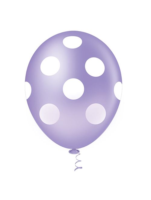 Balão Fantasia Poa Lilás e Branco Tamanho 10 C/25 - Pic Pic