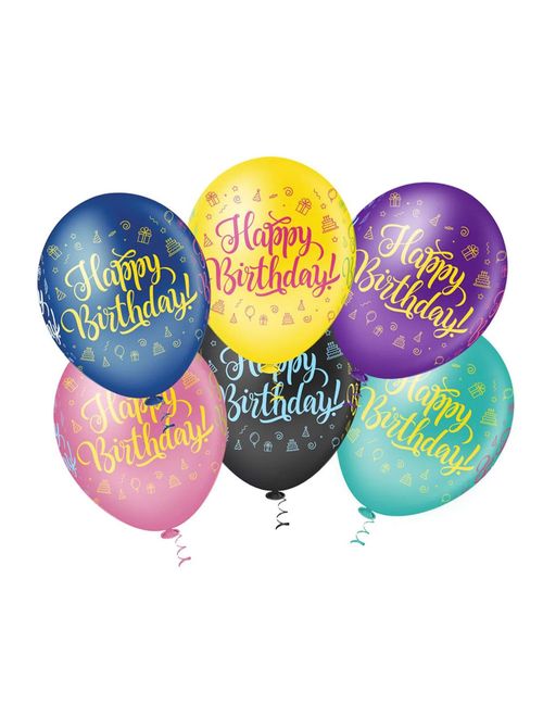 Balão Decorado Sortido Happy Birthday Tamanho 10 c/25 - Pic Pic