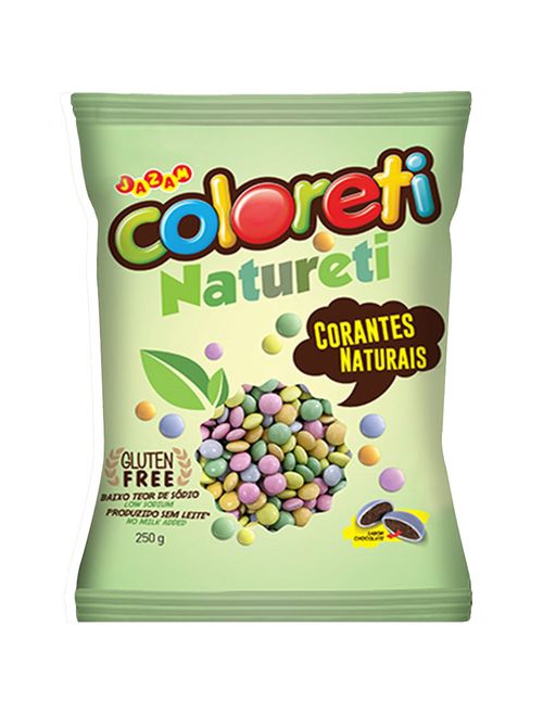 Confeito Chocolate Coloreti Natureti 250g - Jazam