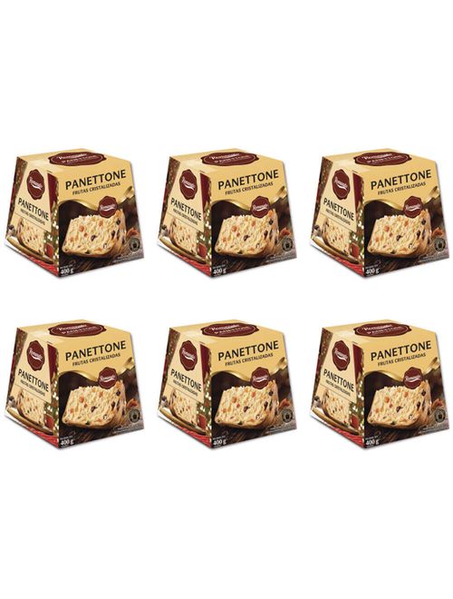 Kit 6 Panettones Frutas Cristalizadas 400g - Romanato