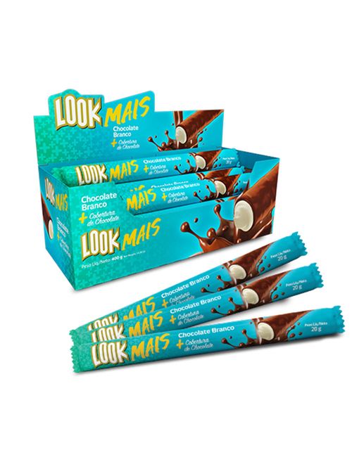 Wafer Recheado e Coberto Look Mais Chocolate Branco 20g c/20 - Itamaraty