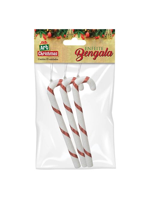 Enfeite Natal Bengala Listrada Grande c/3 - Zein