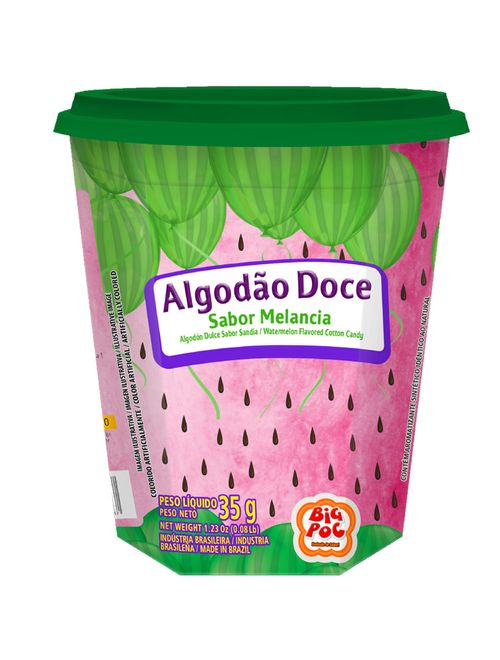 Algodão Doce Pronto Sabor Melancia 35g - Big Pop