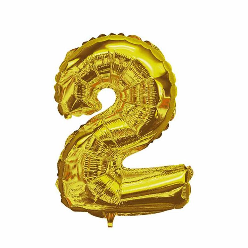 Balao-Metalizado-16----40cm-Ouro-Numero-2---Golden