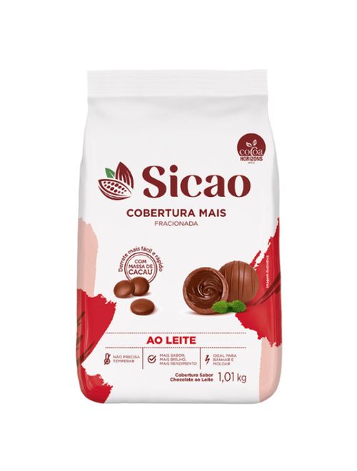Gotas de Chocolate Cobertura Fracionada Mais Ao Leite 1,01kg - Sicao