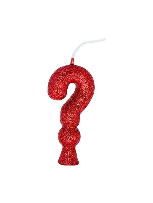 Vela de Aniversário Cintilante Interrogação Vermelho - Regina