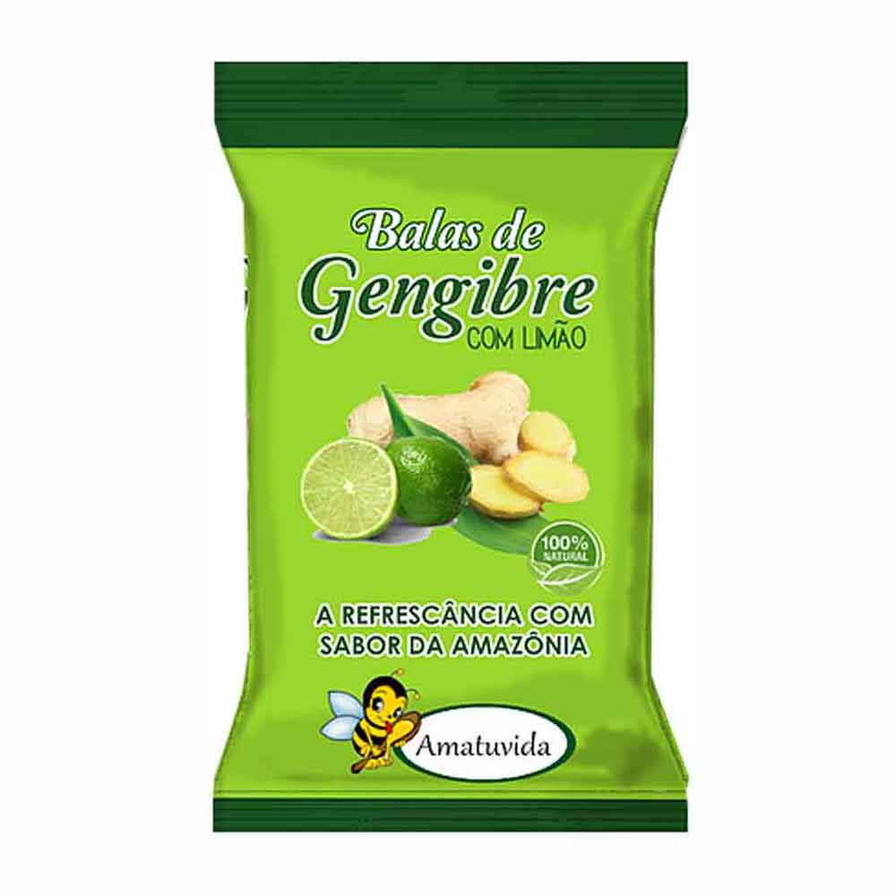 Bala Gengibre Limão 40g - Amatuvida