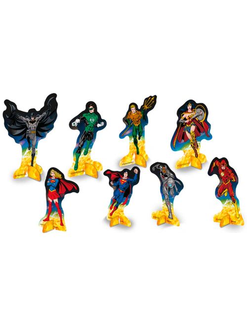 Liga da Justiça Ilustrada Decoração de Mesa c/8 - Festcolor