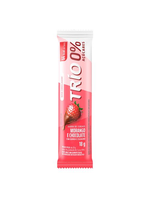 Barra de Cereais Morango com Chocolate Zero Açúcar c/12 - Trio