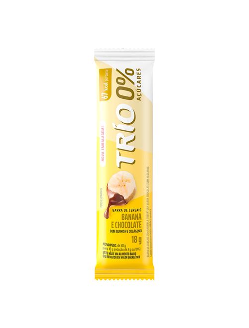 Barra de Cereais Banana com Chocolate Zero Açúcar c/12 - Trio
