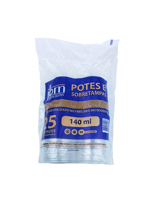 Pote Redondo com Tampa Freezer e Micro-ondas 140ml c/25 - JBM