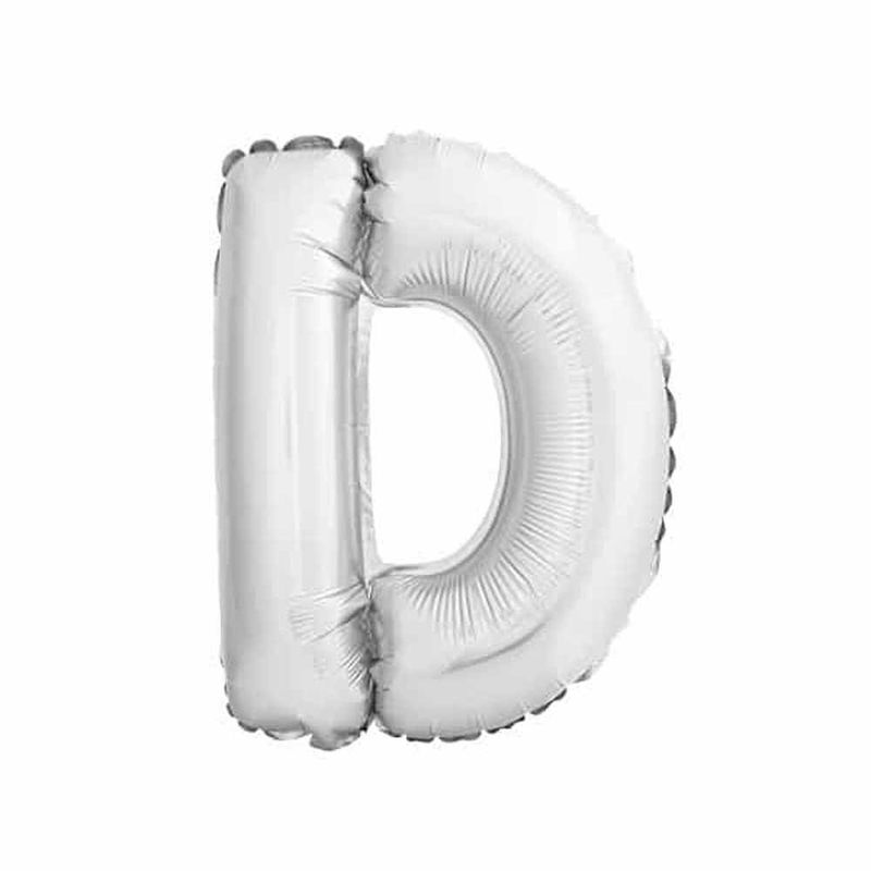 Balao-Metalizado-16----40cm-Prata-Letra-D---Golden