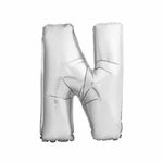 Balao-Metalizado-16----40cm-Prata-Letra-N---Golden