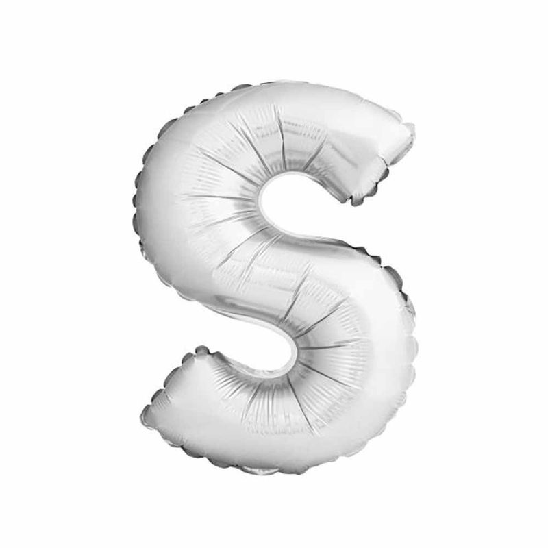 Balao-Metalizado-16----40cm-Prata-Letra-S---Golden