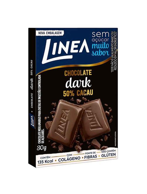 Chocolate Dark 50% Zero Açúcar 30g - Linea