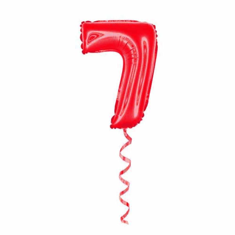Balao-Metalizado-16----40cm-Vermelho-Numero-7---Golden