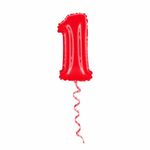 Balao-Metalizado-16----40cm-Vermelho-Numero-1---Golden
