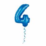 Balao-Metalizado-16----40cm-Azul-Numero-4---Golden