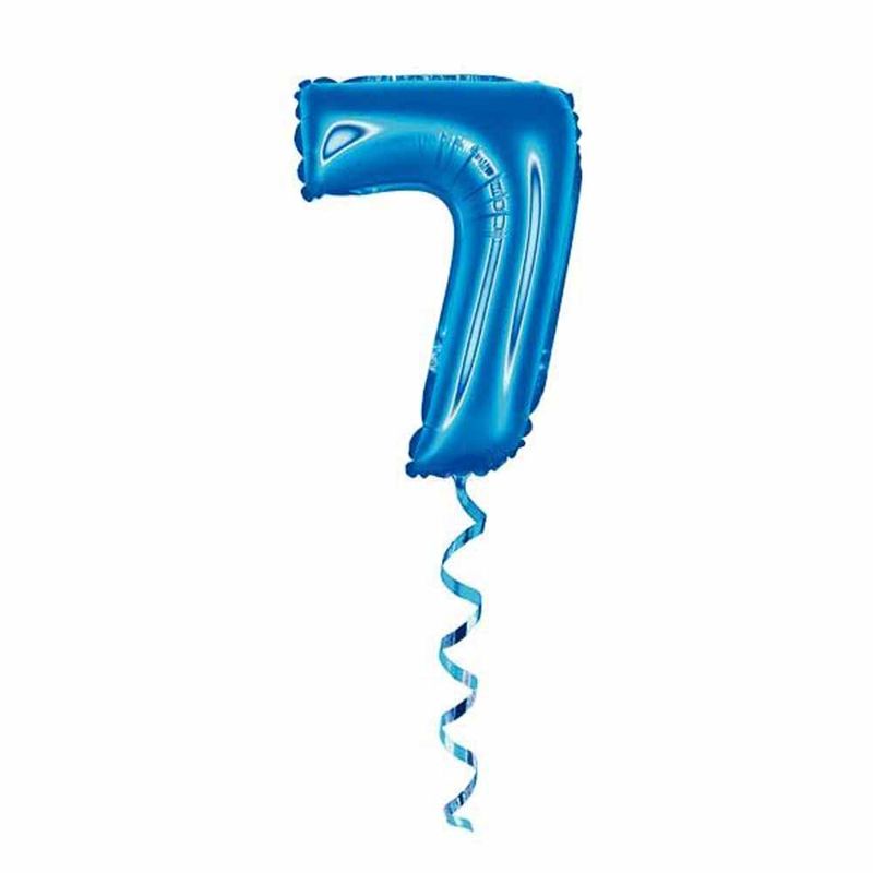 Balao-Metalizado-16----40cm-Azul-Numero-7---Golden