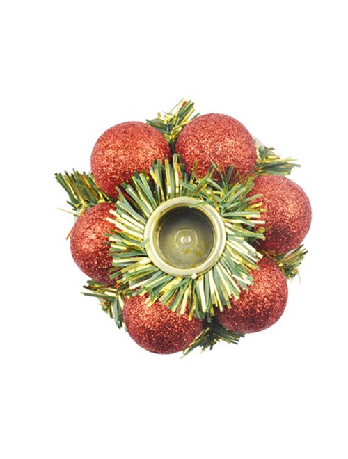 Castiçal Bolas de Natal 9cm - Zein