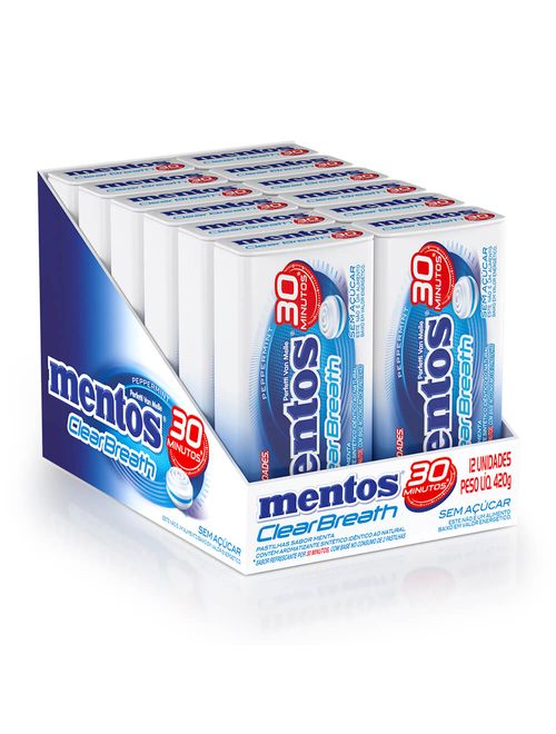 Pastilha Mentos Clear Breath Peppermint c/12 - Perfetti