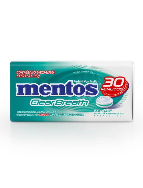 Pastilha Mentos Clear Breath Wintergreen c/12 - Perfetti