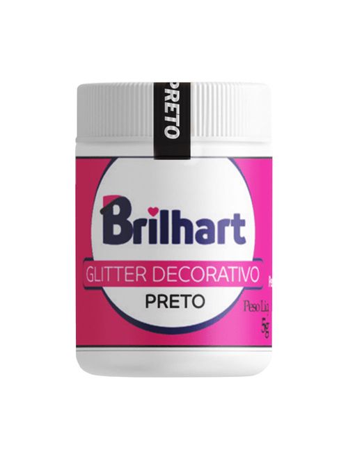 Pó para Decoração Glitter Preto 5g - Brilhart