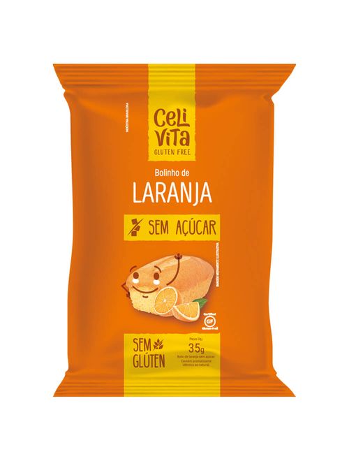 Bolinho de Laranja Sem Glúten e Sem Açúcar 35g - CeliVita