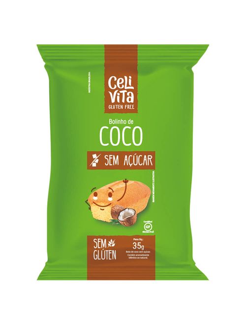 Bolinho de Coco Sem Glúten e Sem Açúcar 35g - CeliVita