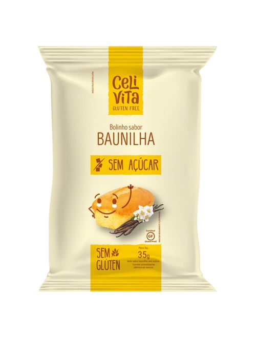 Bolinho de Baunilha Sem Glúten e Sem Açúcar 35g - CeliVita
