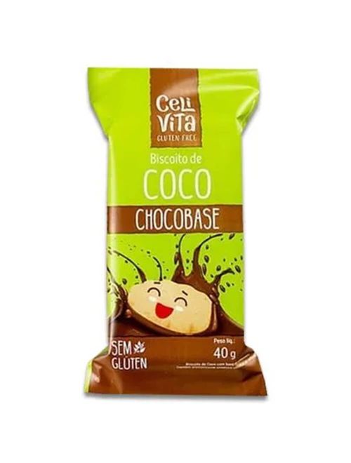 Biscoito de Coco com Base de Chocolate Chocobase 40g - CeliVita