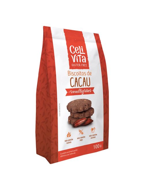 Biscoito de Cacau Multigrãos Sem Glúten 100g - CeliVita