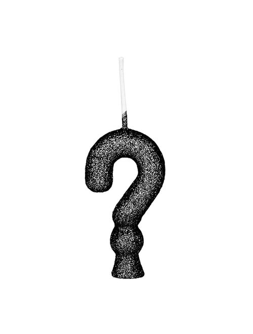 Vela de Aniversário Cintilante Interrogação Preta - Regina