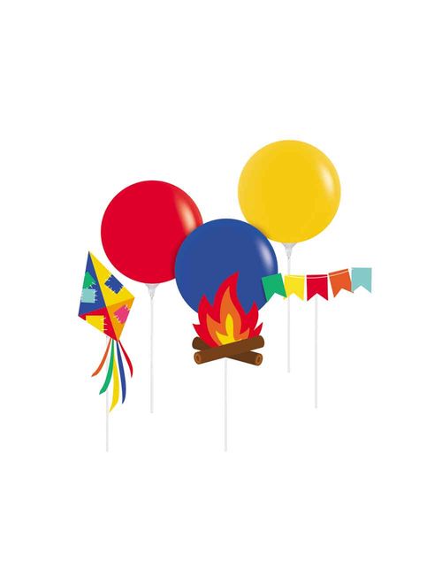 Festa Junina Kit Topo de Bolo Balões c/9 peças - Cromus