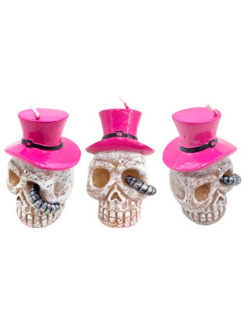 Halloween Vela Caveira Chapéu H136 - Silver Festas