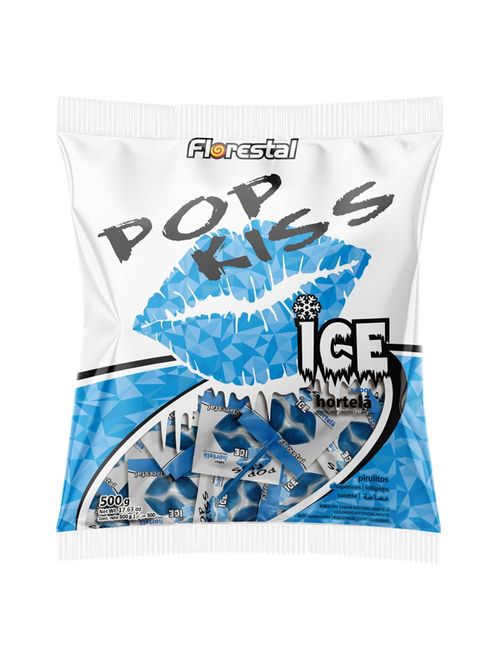 Pirulito Pop Kiss Ice Hortelã 500g - Florestal