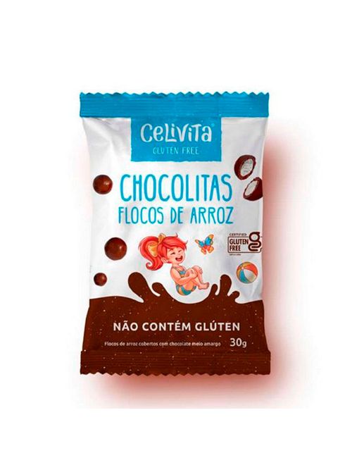 Flocos de Arroz Coberto com Chocolate Chocolitas 30g - Celivita