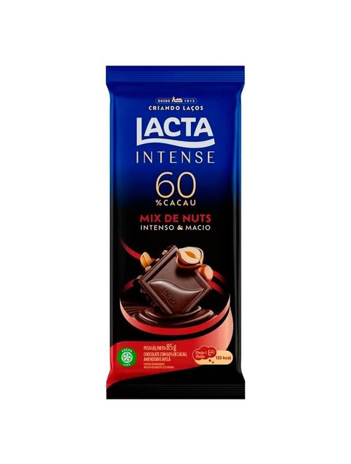 Tablete de Chocolate Intense Mix de Nuts 60% Cacau 85g - Lacta