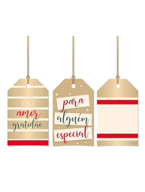 Tags Decorativas com Fio Metalizado Desejos c/12 - Cromus