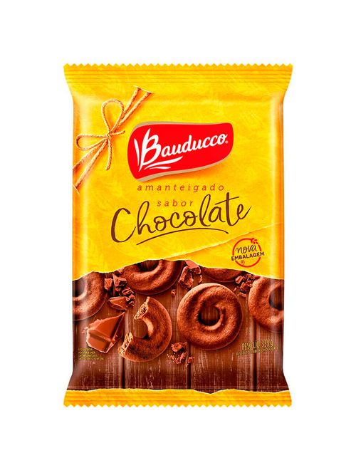 Biscoito Amanteigado Rosca Chocolate 335g - Bauducco