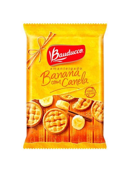 Biscoito Amanteigado Banana com Canela 375g - Bauducco